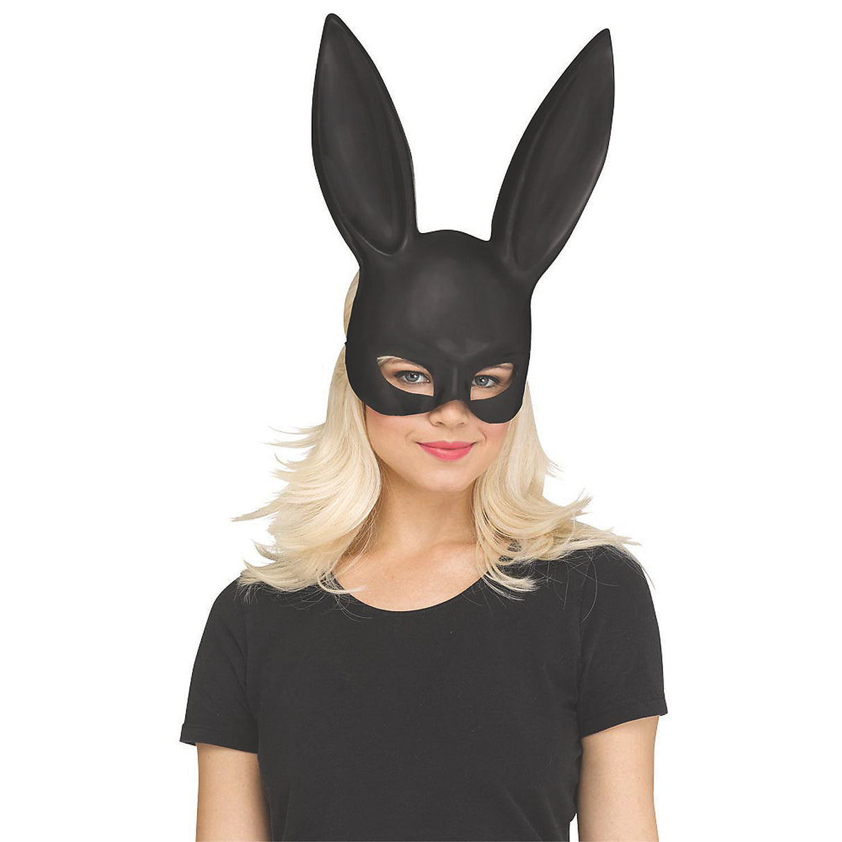 Elegant Bunny Mask Black Matte for Halloween Parties Mardi Gras and Themed Festivals