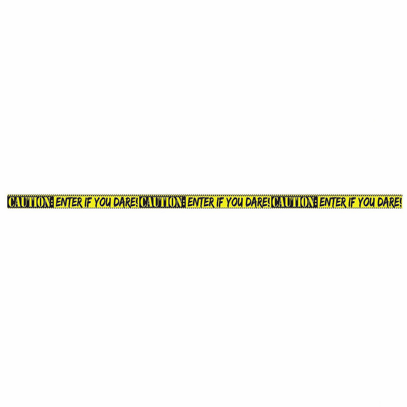 Spooky Black and Yellow Caution Tape for Haunted Houses Halloween Party Decorations