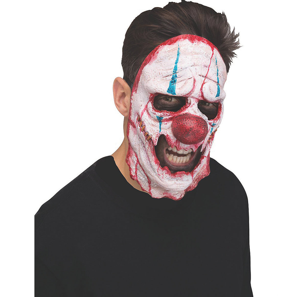 Terrifying Skinned Mask Cutter Clown for Halloween Parties and Scary Costume Events