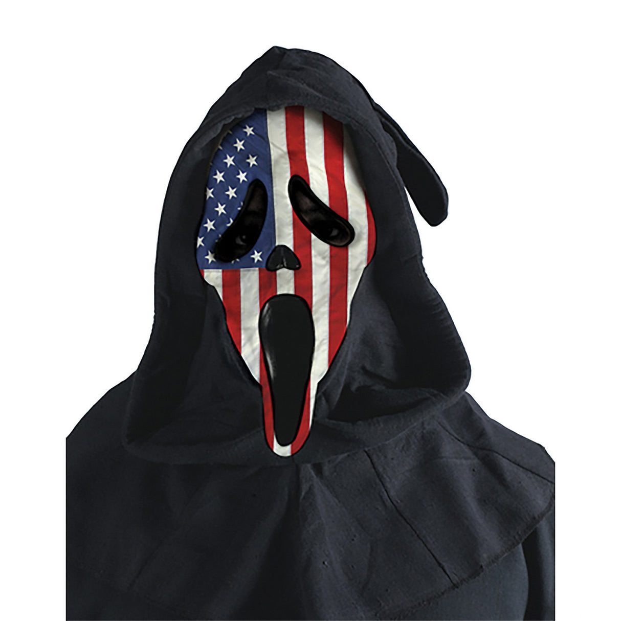USA Flag Ghost Face Mask for Halloween Parties and Spooky Costume Events