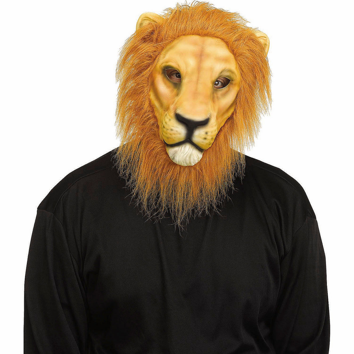 Realistic Brown Lion Full Face Mask with Fur for Halloween Parties Costume Events and Wild Safari Themes