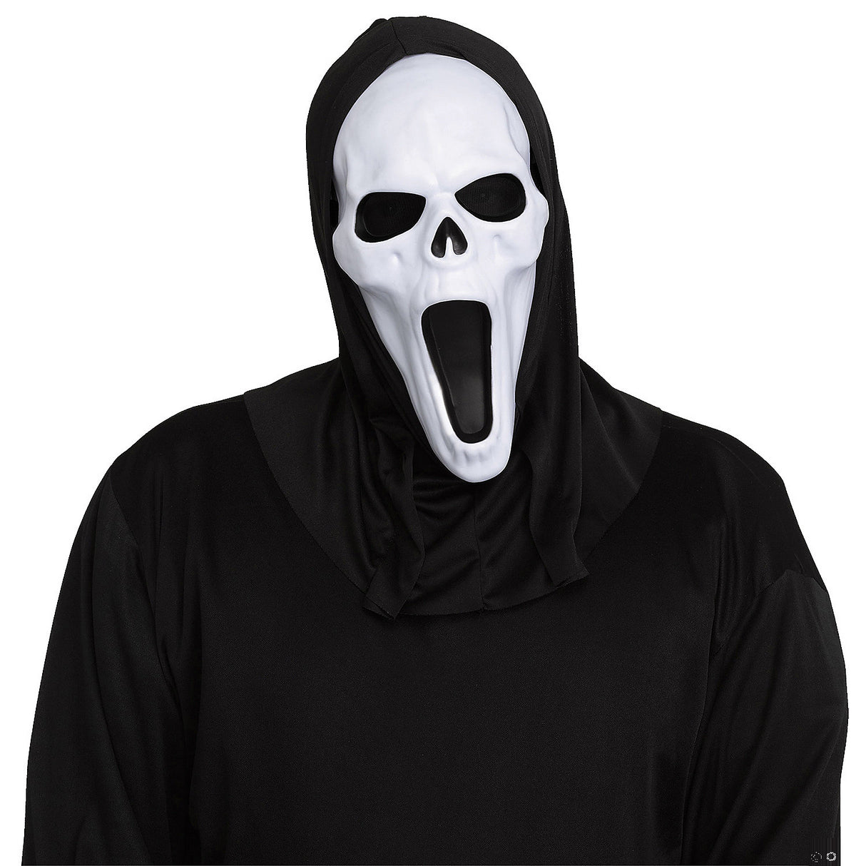 Stunning Adult Ghost Face Banshee Mask with Black Shroud for Halloween Parties and Themed Events