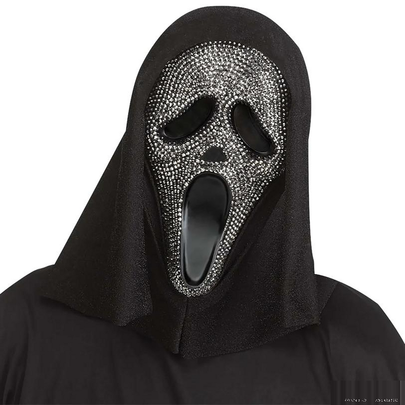 Adult's Scream Ghost Face Bling Mask with Crystal Stones