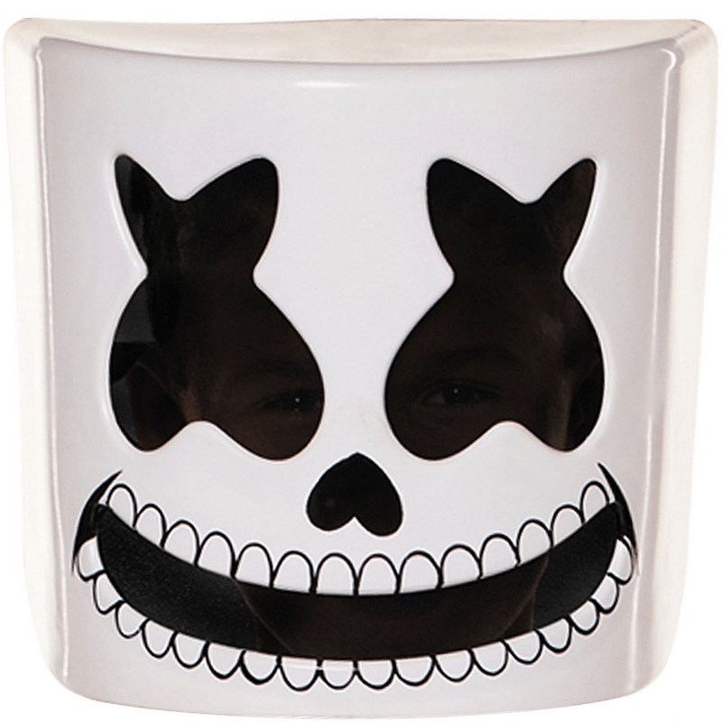 Kids Marshmello Skeleton Plastic Half Mask for Halloween Parties and Creative Dress Up Fun
