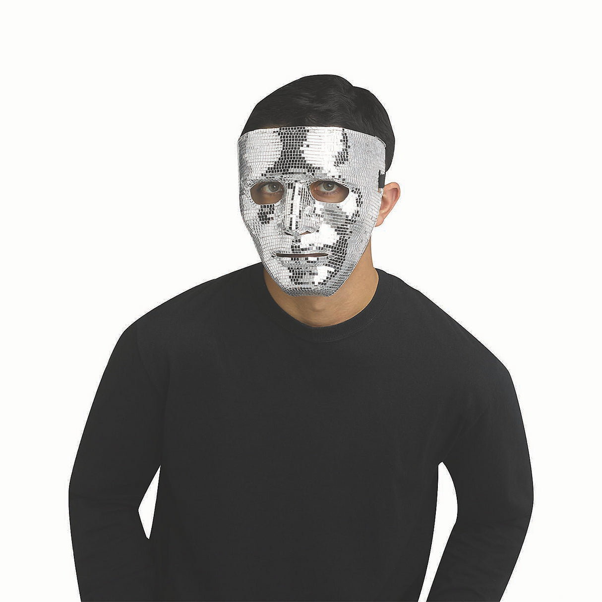 Adults Plastic Disco Mirror Blank Mask for Halloween Costume Parties and Themed Events