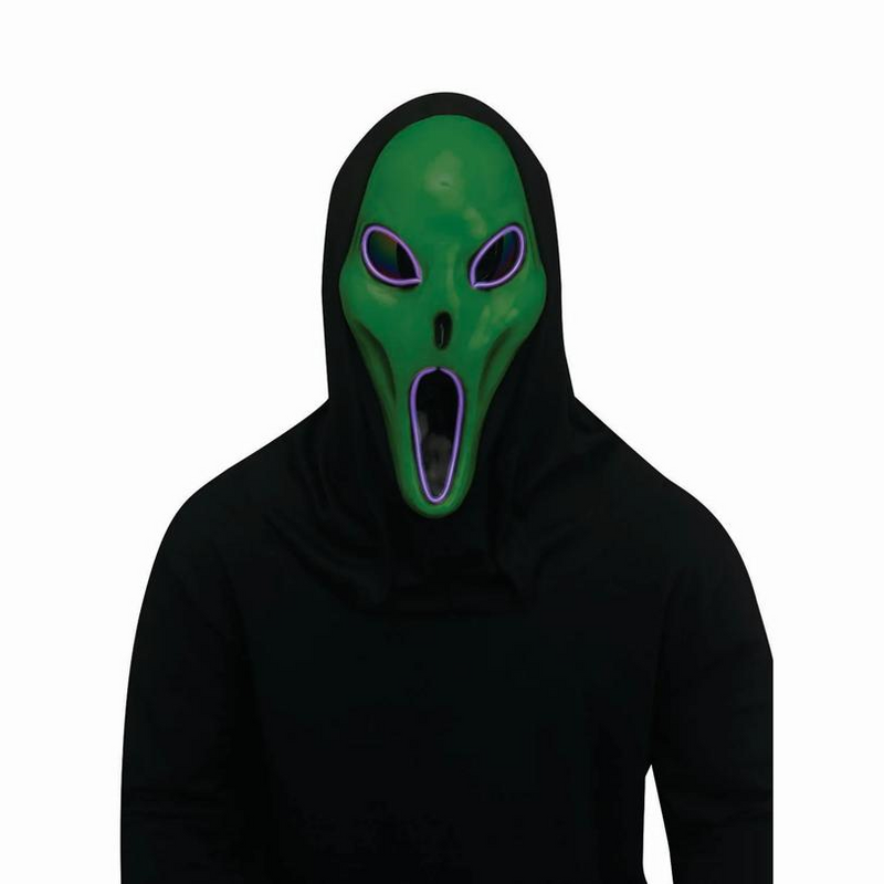 Adults Green Light-Up Alien SpawnT Mask Halloween Accessory