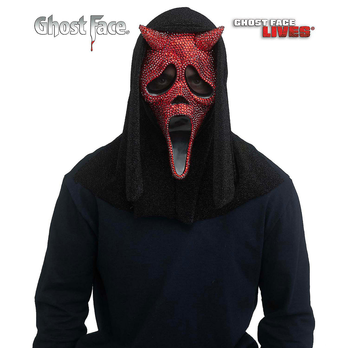 Sparkling Adults Ghost Face Bling Devil Full Mask for Halloween Spooky Parties and Costume Events