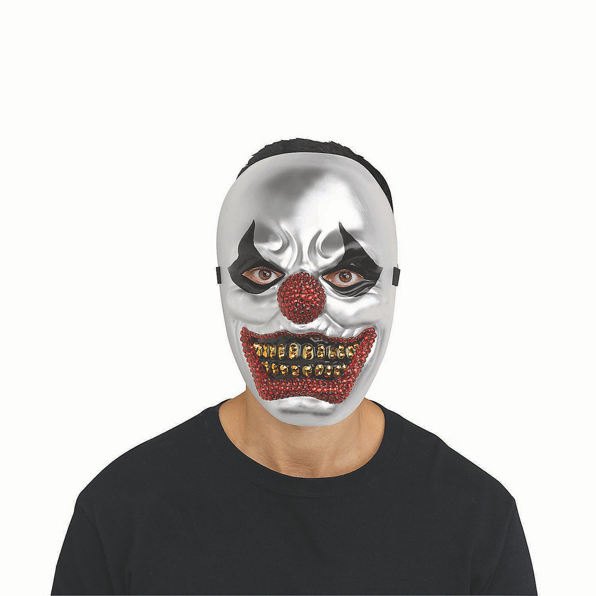 Dazzling Big Top Clown Full Mask with Bling for Halloween Parties and Costume Celebrations