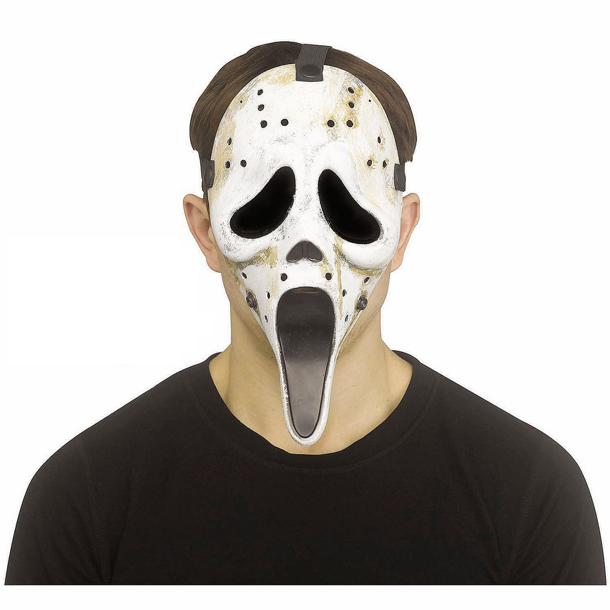Authentic Adults Ghost Face White Hockey Full Face Mask for Scary Halloween Parties Costume Events and Horror Theme Celebrations