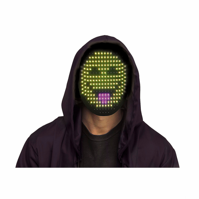 High-Tech Light-Up LED Face Swap Digital Mask for Halloween Parties and Spooky Events