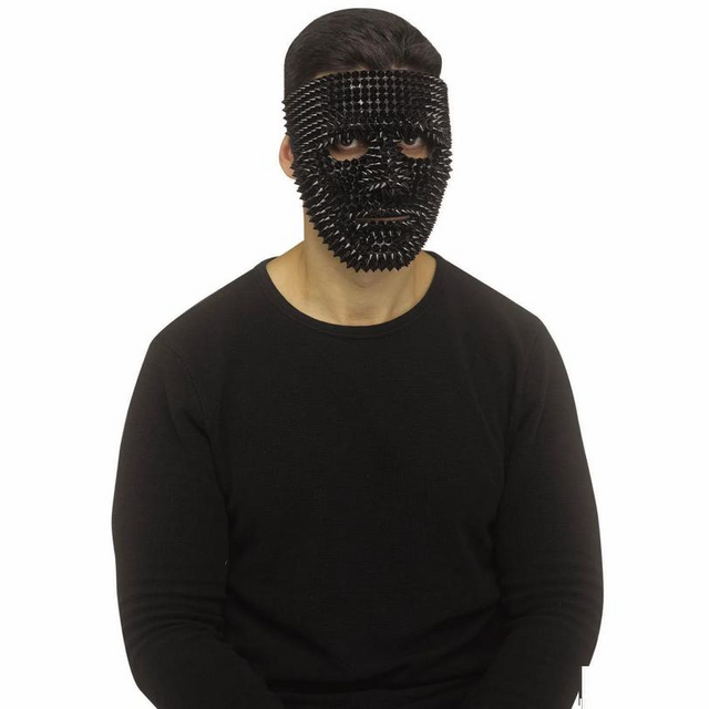 Adults Blank Black Spikes Full Face Mask