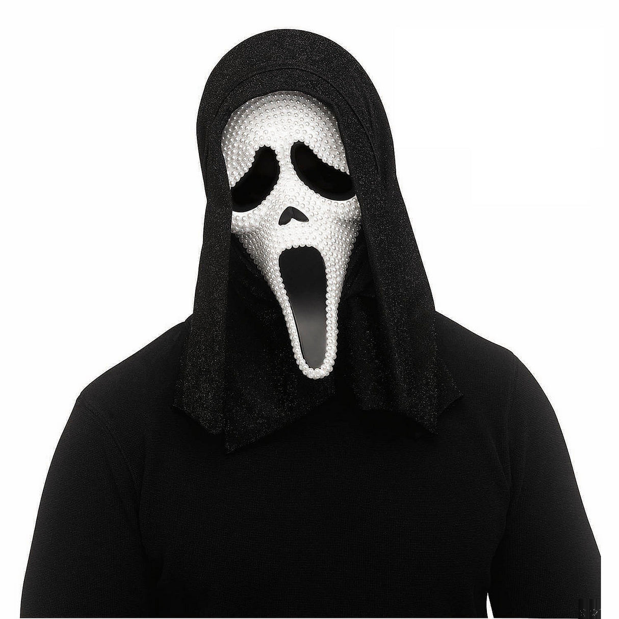 Premium Adults Ghost Face Pearlescent Full Face Mask for Halloween Parties Costume Events and Scary Movie Nights