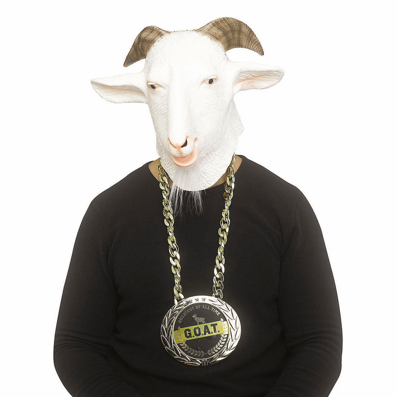 G.O.A.T. Mask and Medallion Costume Accessory Kit for Halloween Parties and Themed Costumes