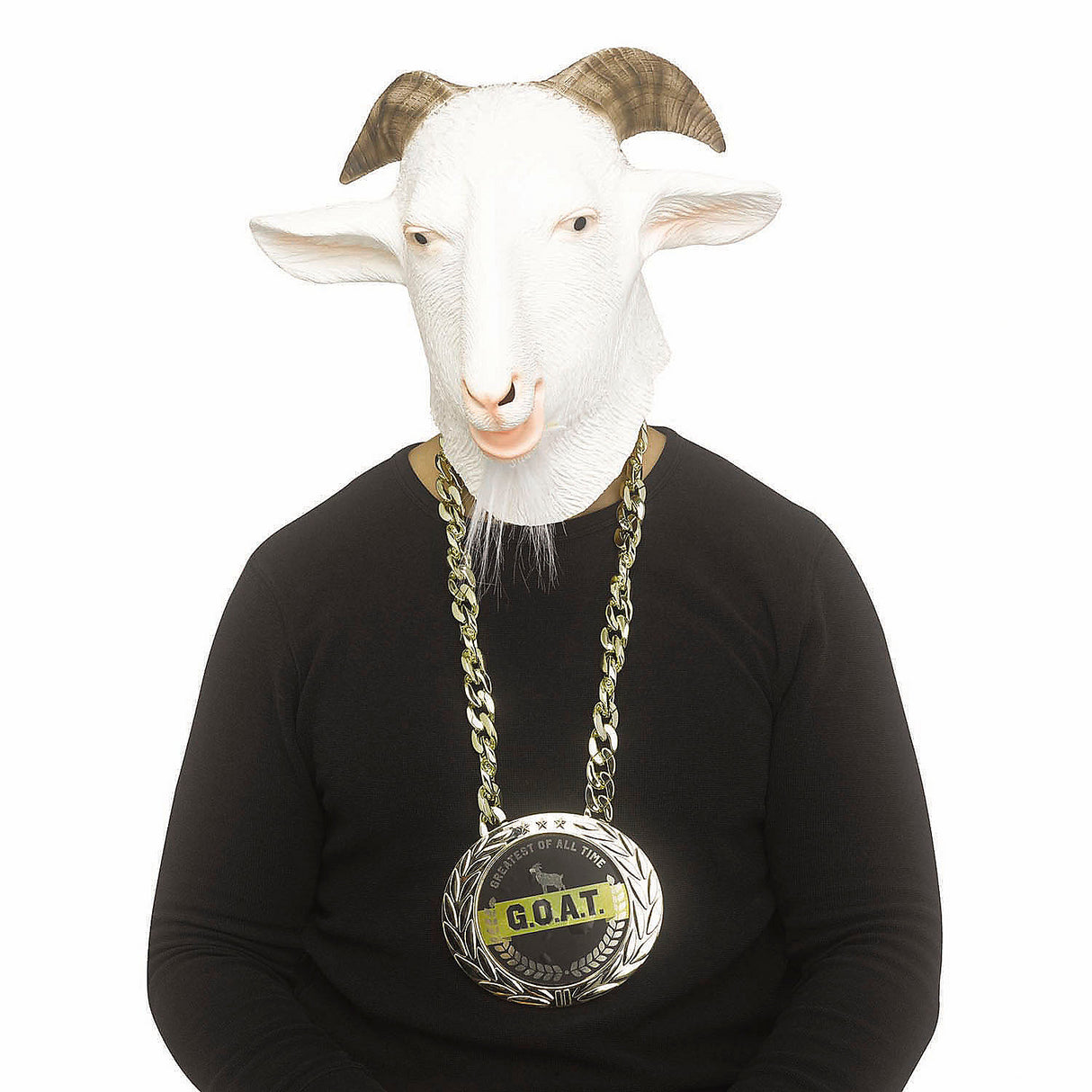 G.O.A.T. Mask and Medallion Costume Accessory Kit for Halloween Parties and Themed Costumes