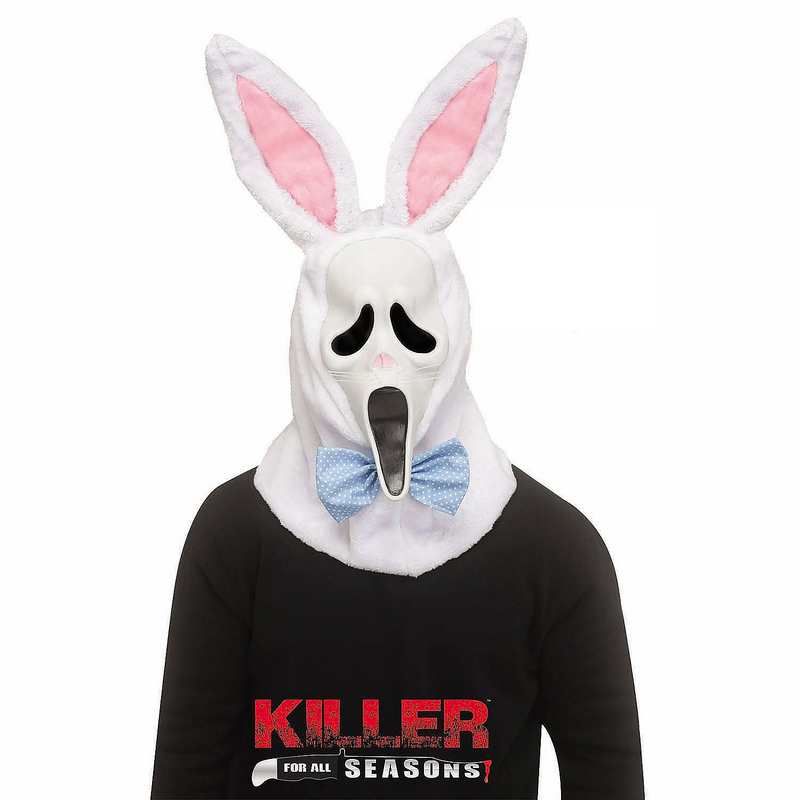 Unique Adults Ghost Face Easter Bunny Full Face Mask for Halloween Parties and Costume Events