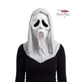 Adults Ghost Face Silver Glitter Full Face Mask with Hood