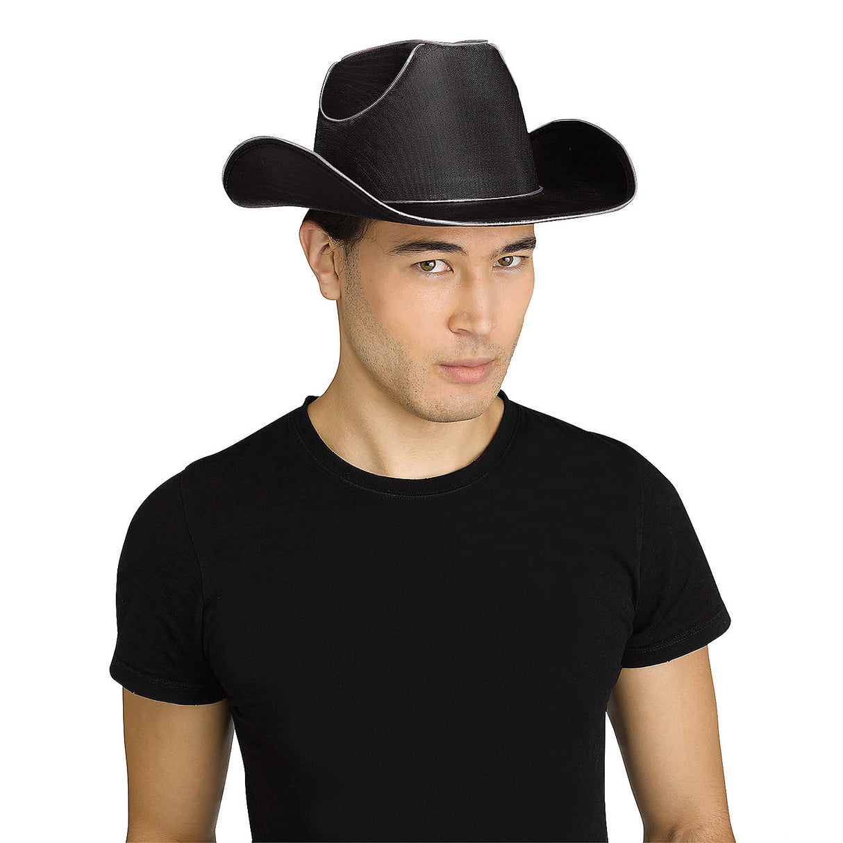 Light-Up Black Cowhand Hat for Fun Parties Halloween Events and Character Dress Up