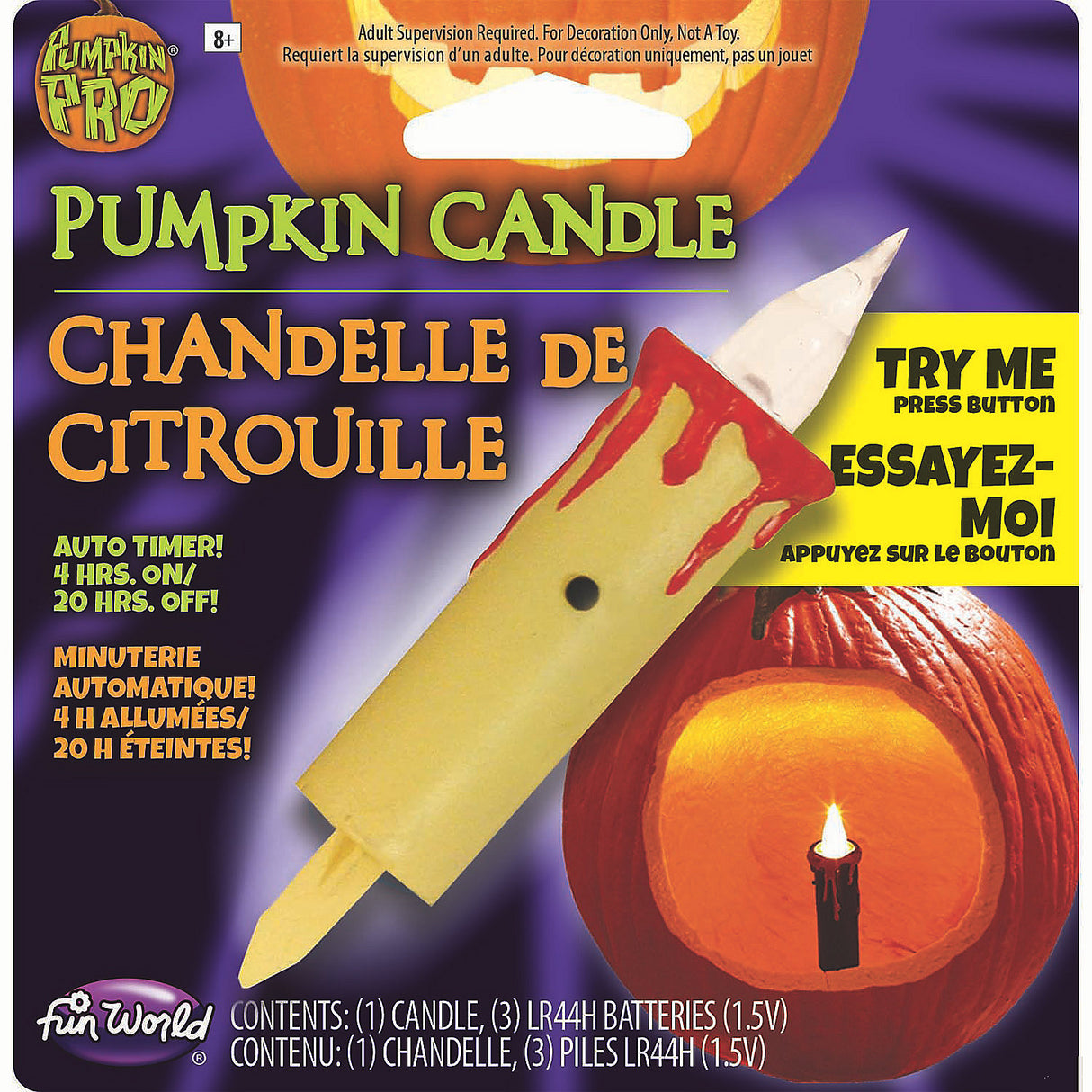 Spooky 3 Flickering Battery-Operated Pumpkin Candle for Halloween Home Decor Parties and Festive Celebrations