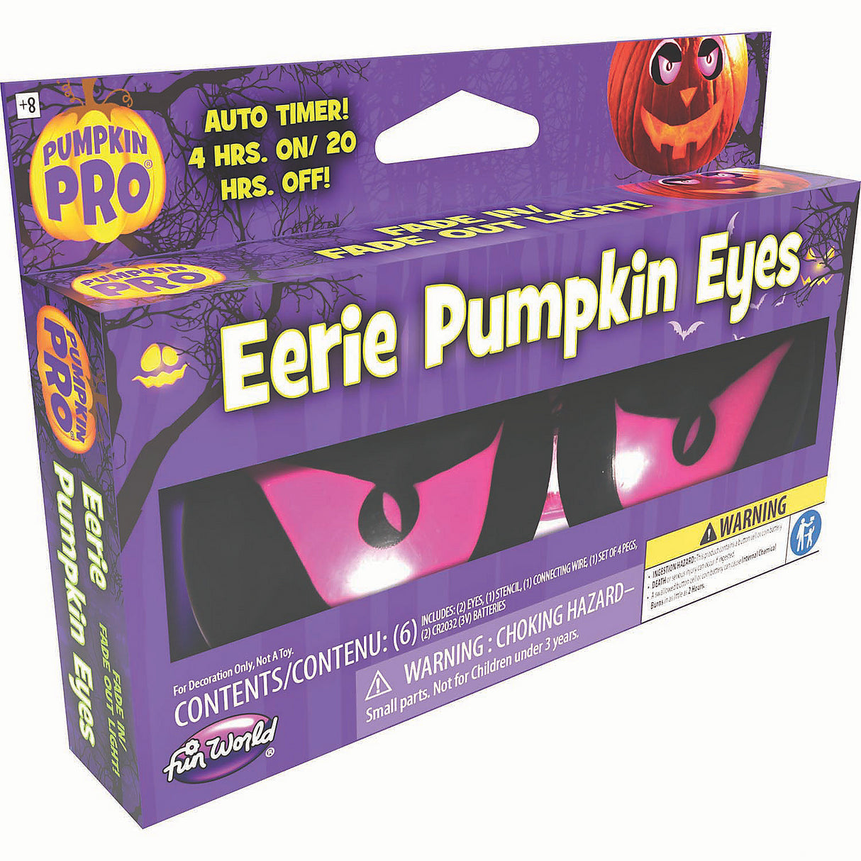 Eerie Purple Pumpkin Eyes Decoration for Halloween Parties and Spooky Decor Settings