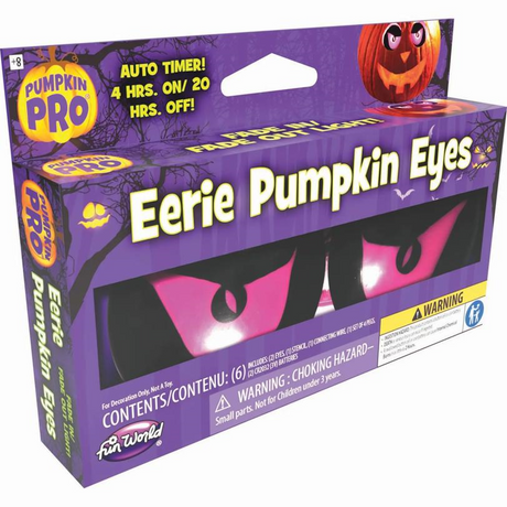 Fade In & Fade Out Battery-Operated Eerie Purple Pumpkin Eyes Halloween Decoration