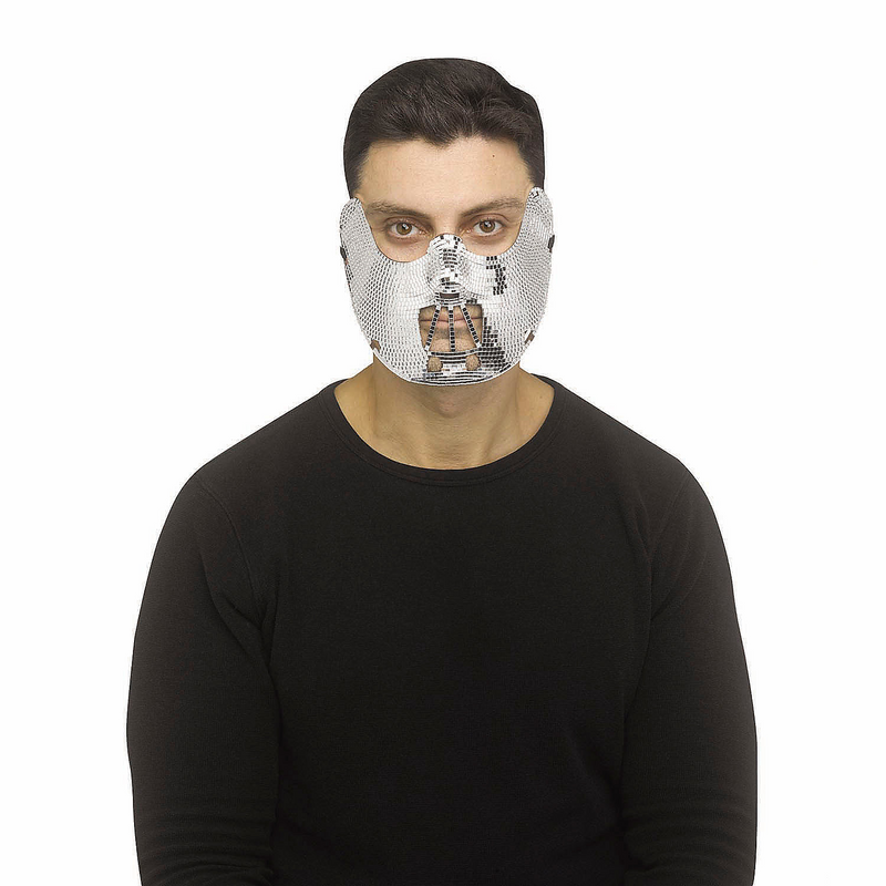 Adults Disco Bling Retraint Plastic Mask for Halloween Parties Costume Events and Disco Themed Celebrations