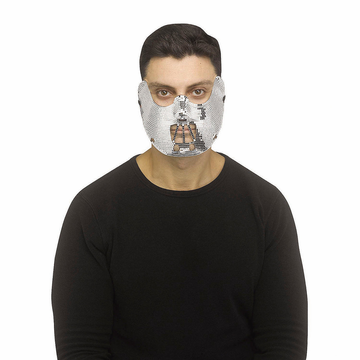 Adults Disco Bling Retraint Plastic Mask for Halloween Parties Costume Events and Disco Themed Celebrations