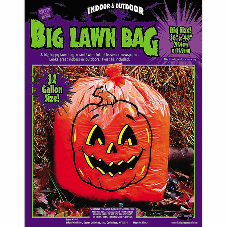 36" x 48" Orange Pumpkin Lawn Bag Floor Display