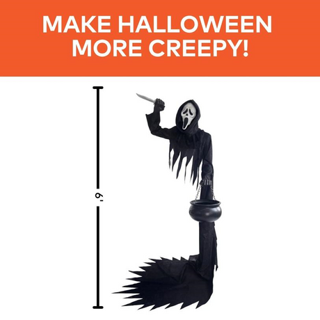 6 Ft. Ghost Face Illusionary Figure with Cauldron Halloween Decoration