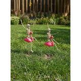 Skeleton Flamingo Racers Outdoor Halloween Decoration