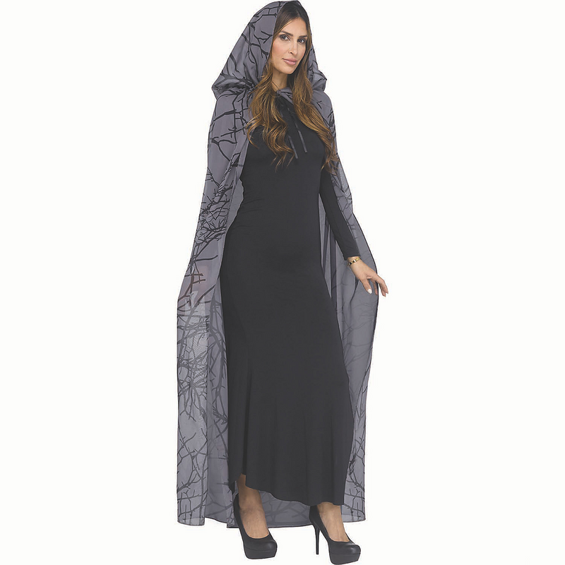 Adults Black Forest Polyester Hooded Cape Costume Accessory