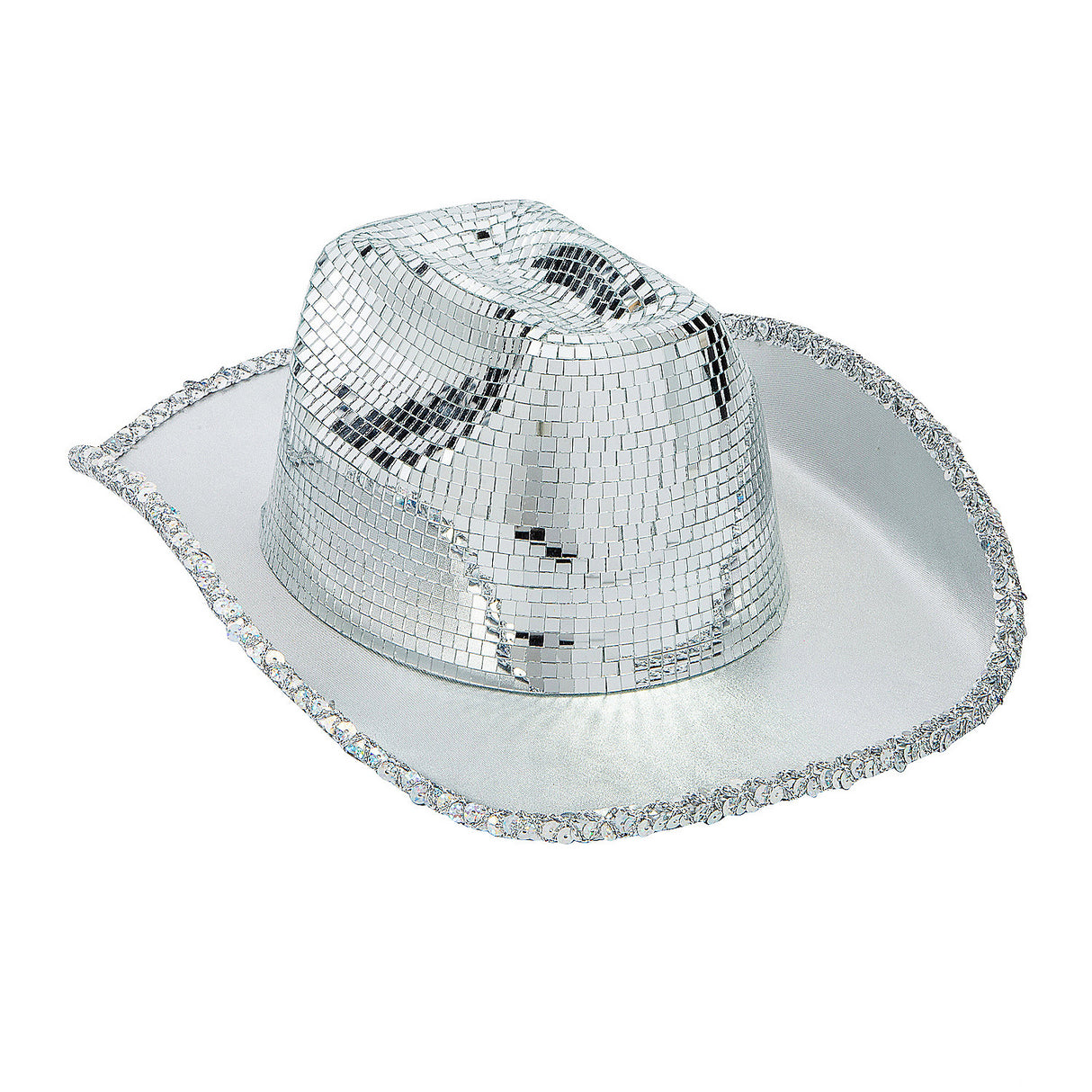 Sparkly Adults Mirrored Disco Cowboy Hat for Costume Parties Themed Events and Dance Clubs