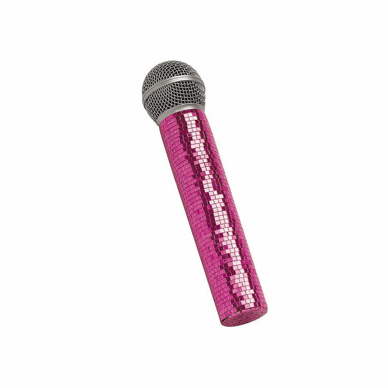 Pink Mirror Microphone Costume Accessory