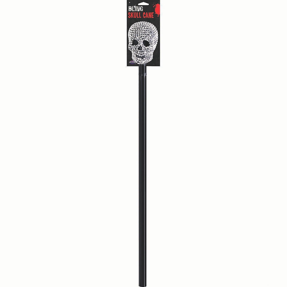 36 Rhinestone Bling Plastic Skull Cane Costume Accessory