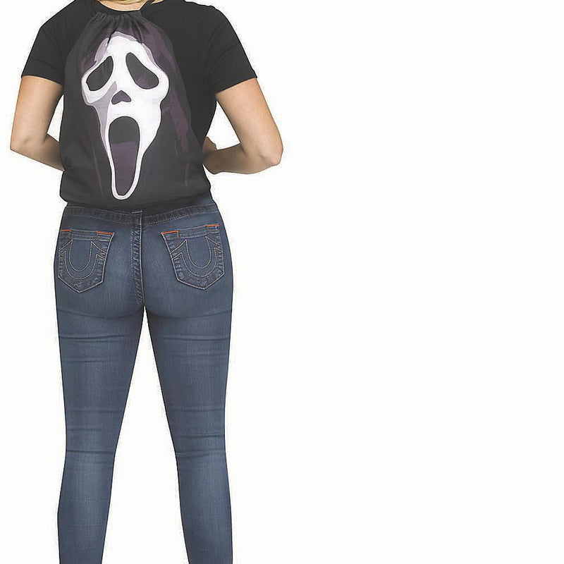 16 1/2" ScreamT Ghost Face Drawstring Backpack Accessory