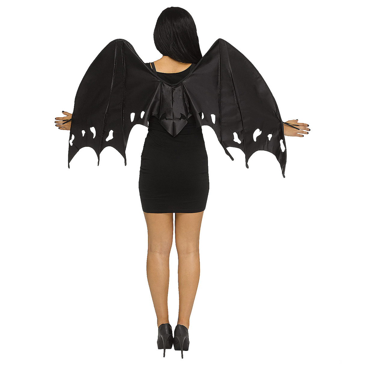 Adult Black Satin Wings Costume Accessory