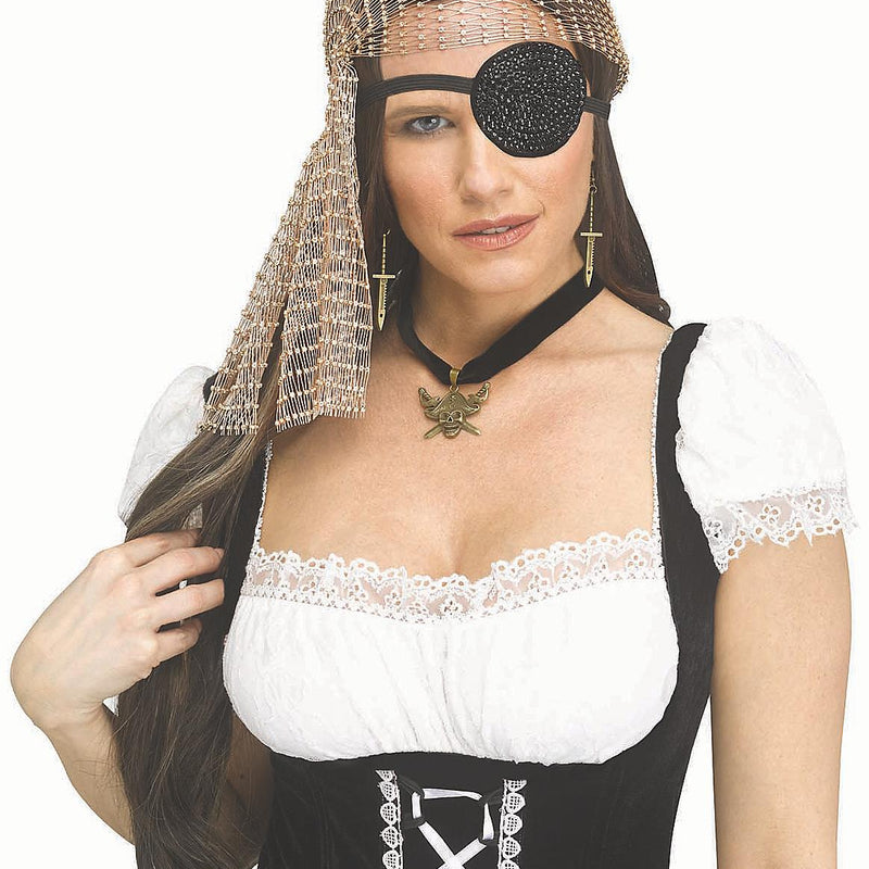 Adults Gold Rhinestone Bling Pirate Costume Accessory Kit