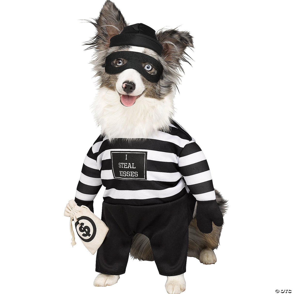 Adorable Robber Pup Pet Costume for Halloween Parties Dress Up and Pet Fashion Events
