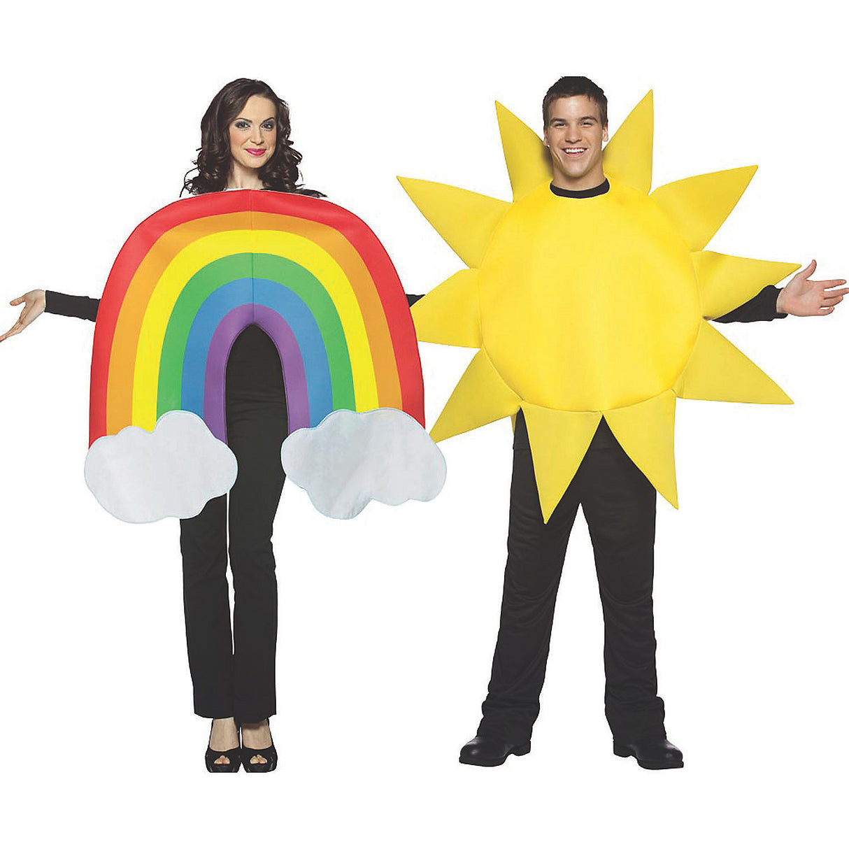 Joyful Rainbow And Sun Couples Costume for Halloween and Group Celebrations
