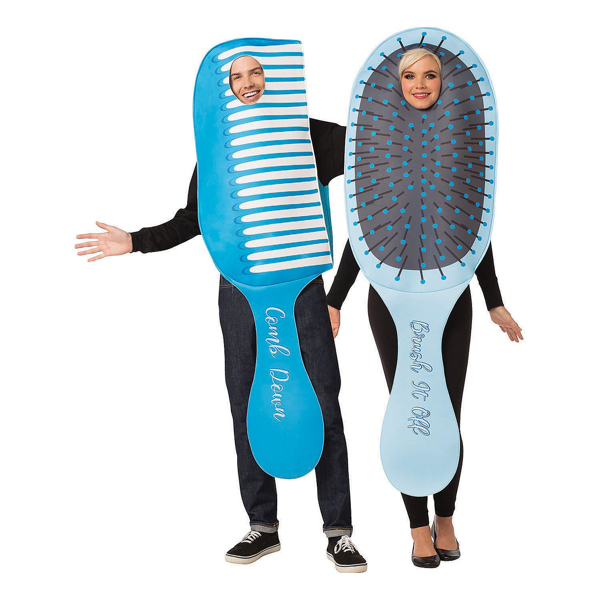 Fun Comb and Brush Couples Costume for Halloween Parties and Matching Outfit Events
