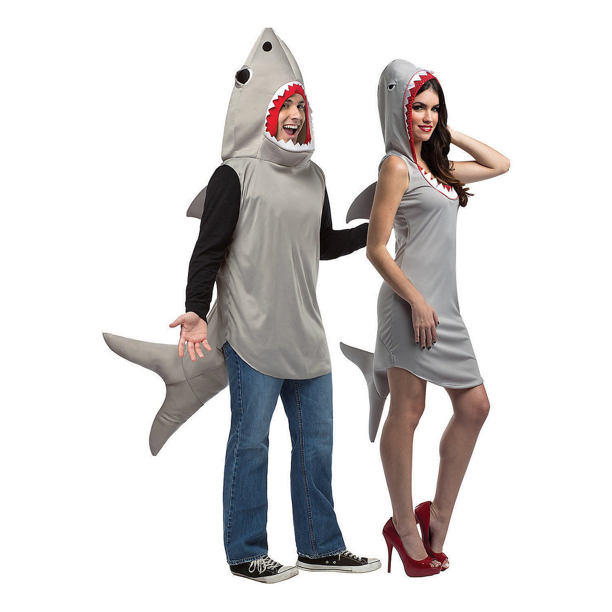 Fun SAND SHARK HOODIE DRESS COUPLE for Halloween Couples Events and Themed Parties