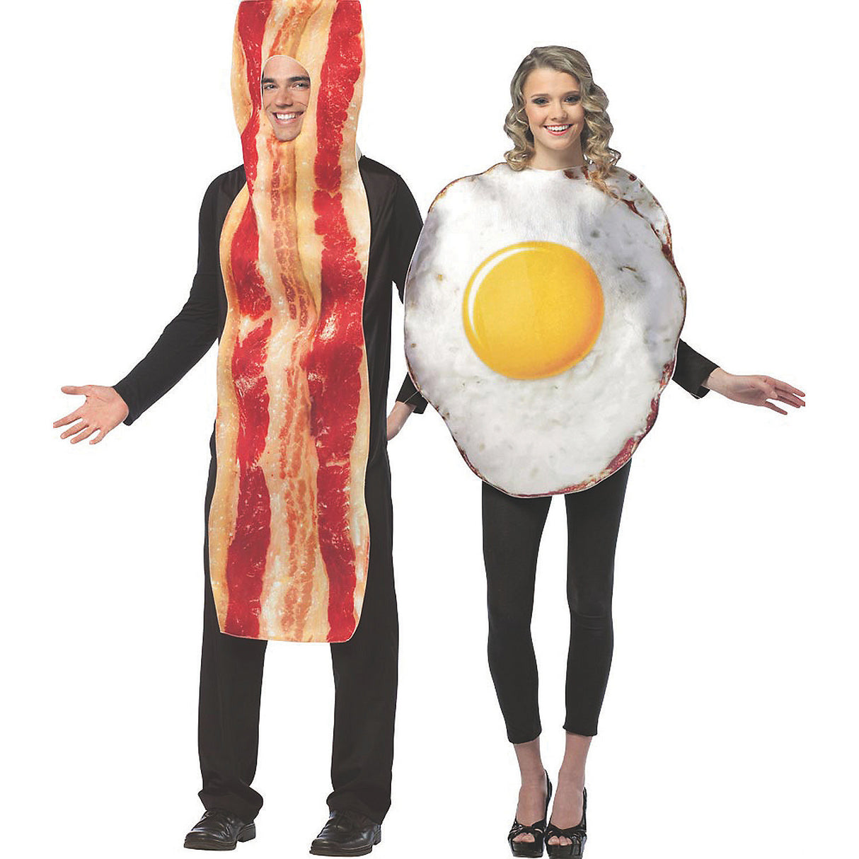 Bacon Slice Fried Eggs Couple Costume for Fun Party Events and Couples Dress Up