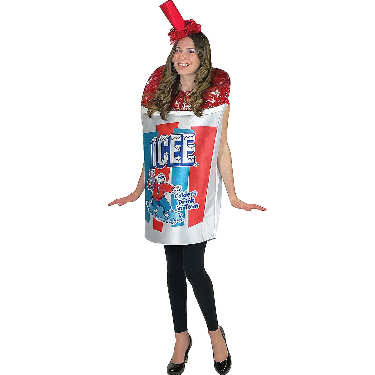 Fun Icee Sparkle Red Tunic Adult Costume for Halloween Parties and Themed Events