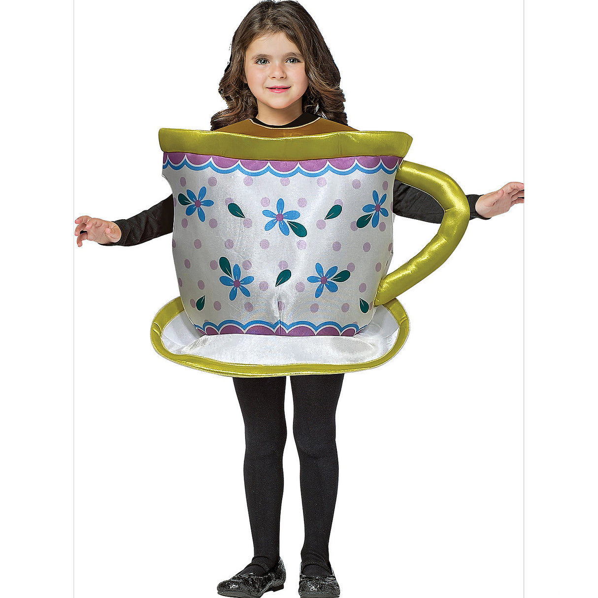 Charming Tea Cup Child Costume for Halloween Parties and Dress Up Play