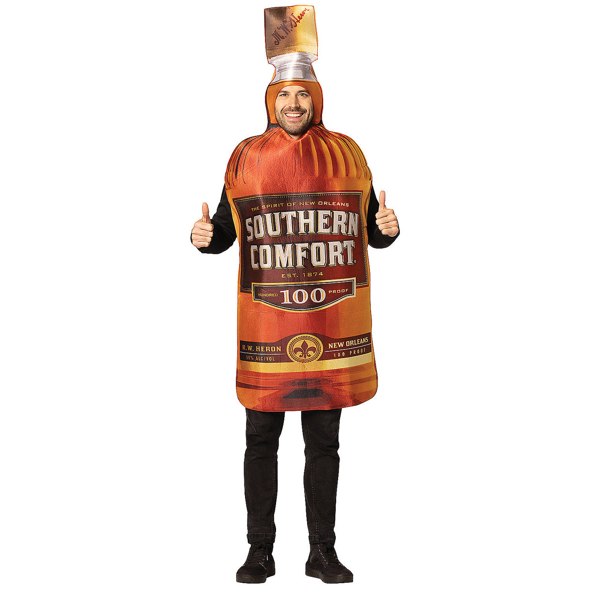 Funny Southern Comfort Bottle Adult Costume for Halloween Parties and Group Costumes