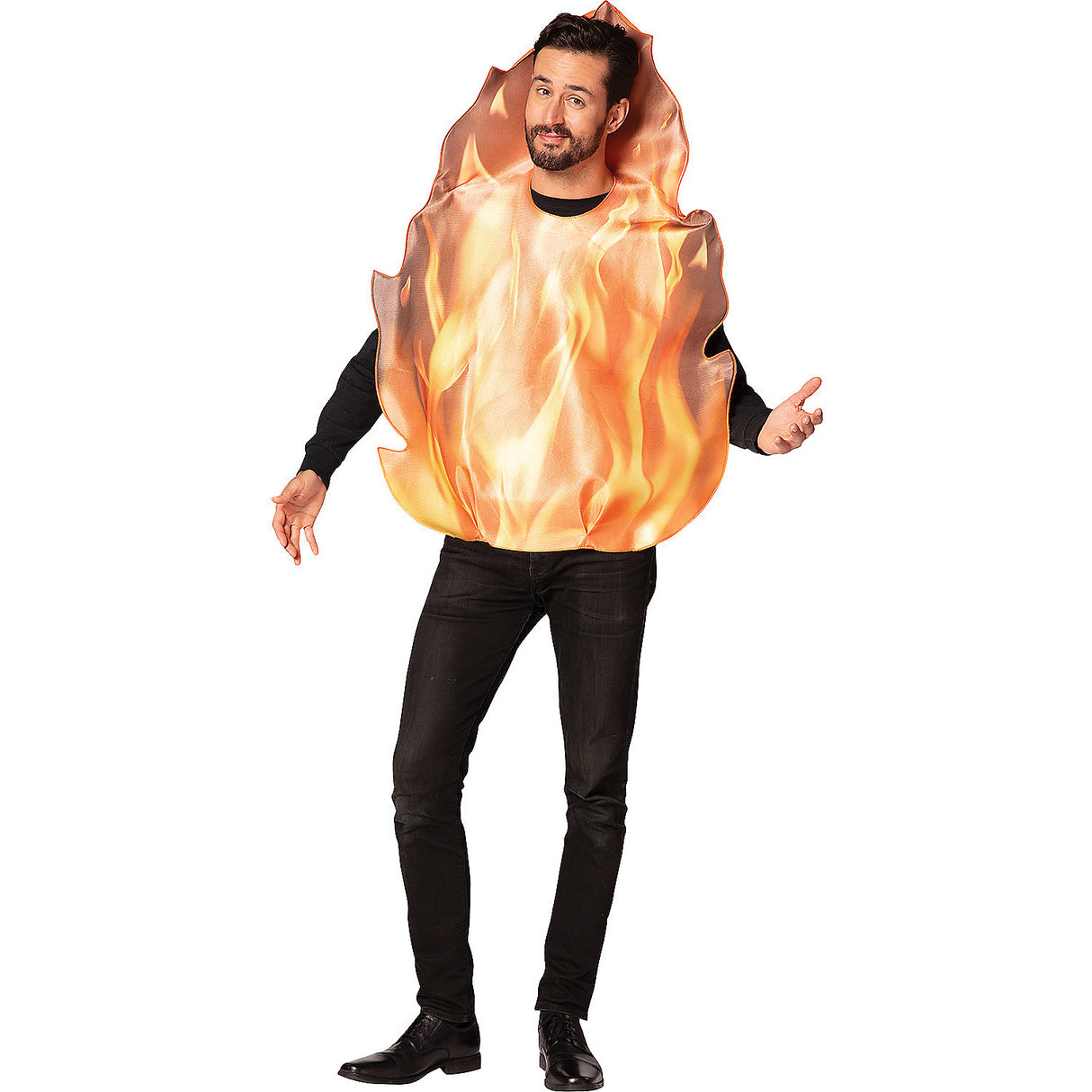 Flaming Fire Adult Costume for Halloween Parties Fun Events and Group Dress Up