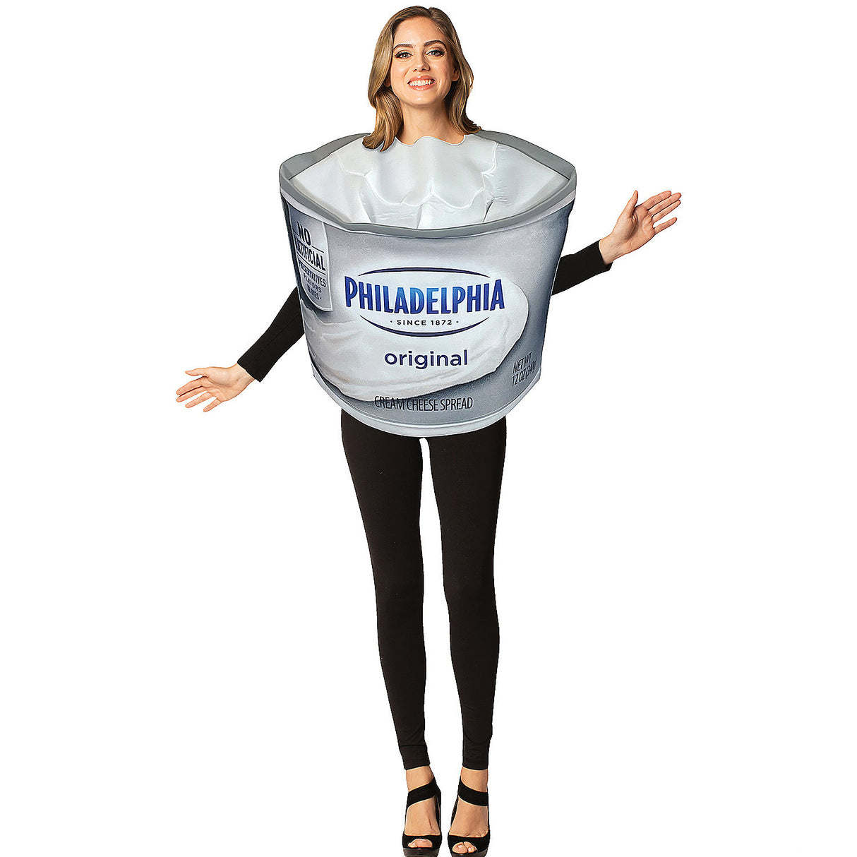 Kraft Philadelphia Cream Cheese Adult Costume for Halloween Parties and Fun Food Themed Events