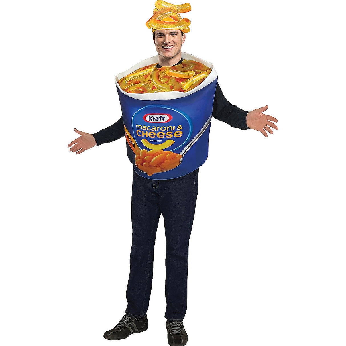 Creative Kraft Mac And Cheese Cup Costume for Fun Halloween Parties and Group Celebrations