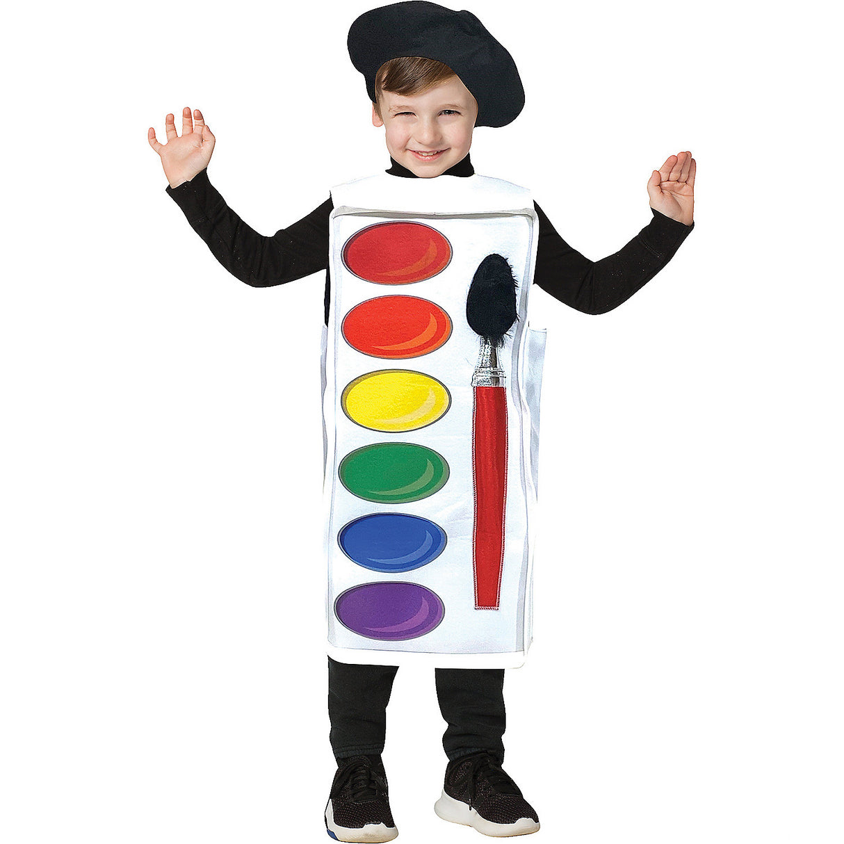 Adorable Watercolor Paint Palette Child Costume for Halloween Parties and Creative Dress-Up Events