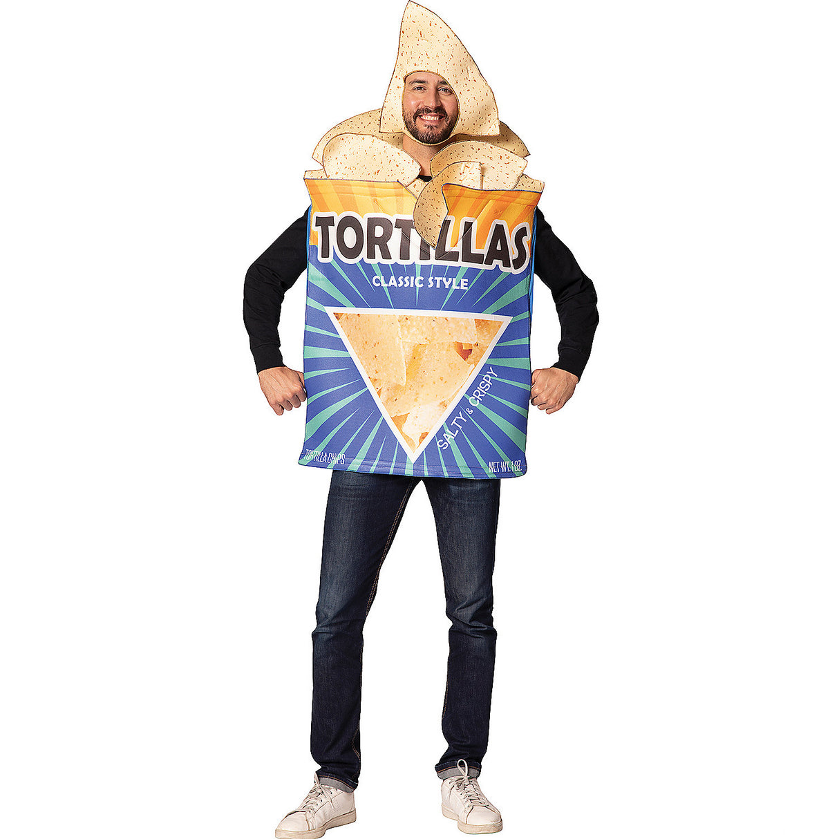 Funny Tortilla Chips Bag Adult Costume for Halloween Parties and Food Themed Events