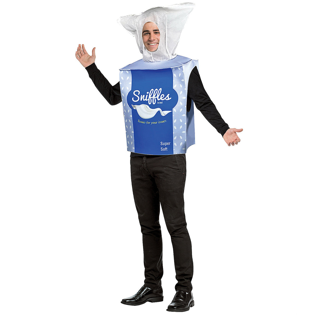 Funny Facial Tissues Box Adult Costume for Halloween Parties and Humorous Dress-Up Events